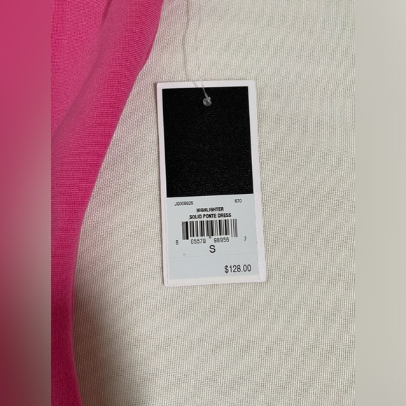 NWT Juicy Couture Highlighter Pink Solid Ponte Dress - Picture 4 of 8